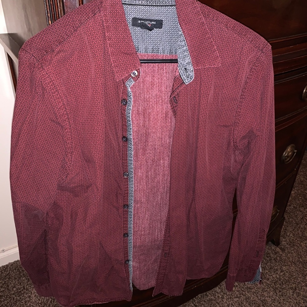 men’s maroon button down dress shirt